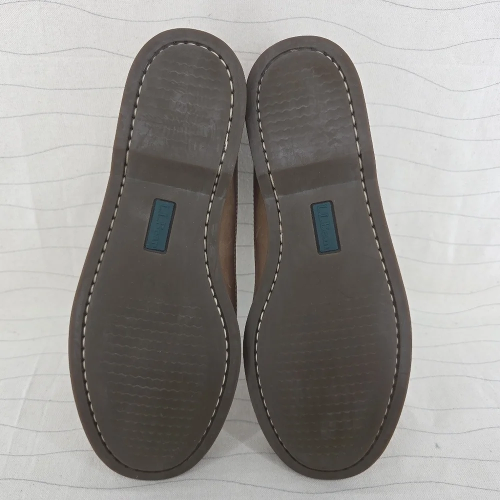 LL Bean Mens Brown Leather Venetian Loafer Moccasin Dress Shoes RN71341 Size 11D